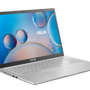 ASUS VivoBook R515JA-BQ127T Silver avec grand pavé tactile, clavier, écran lumineux et logo ASUS sur châssis argenté.