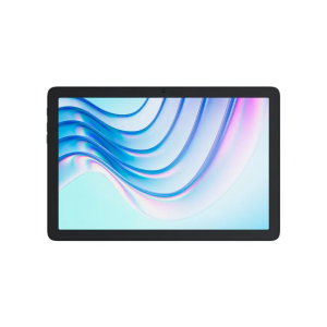 Tablette Cubot Tab 60 WiFi gris à écran noir avec courbes bleu-violet, vue informative pour achat chez boutique informatique locale.
