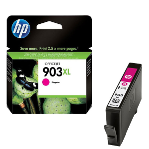 Cartouche HP 903XL magenta, 825 pages, emballage vert avec papillon, étiquette HP magenta. Produit disponible vente PC Guyane Est.