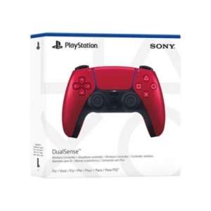 A MANETTE SONY PS5 DUALSENSE ROUGE sur sa boîte, logos PlayStation et Sony visibles, fond blanc, à Saint-Georges-de-l'Oyapock.